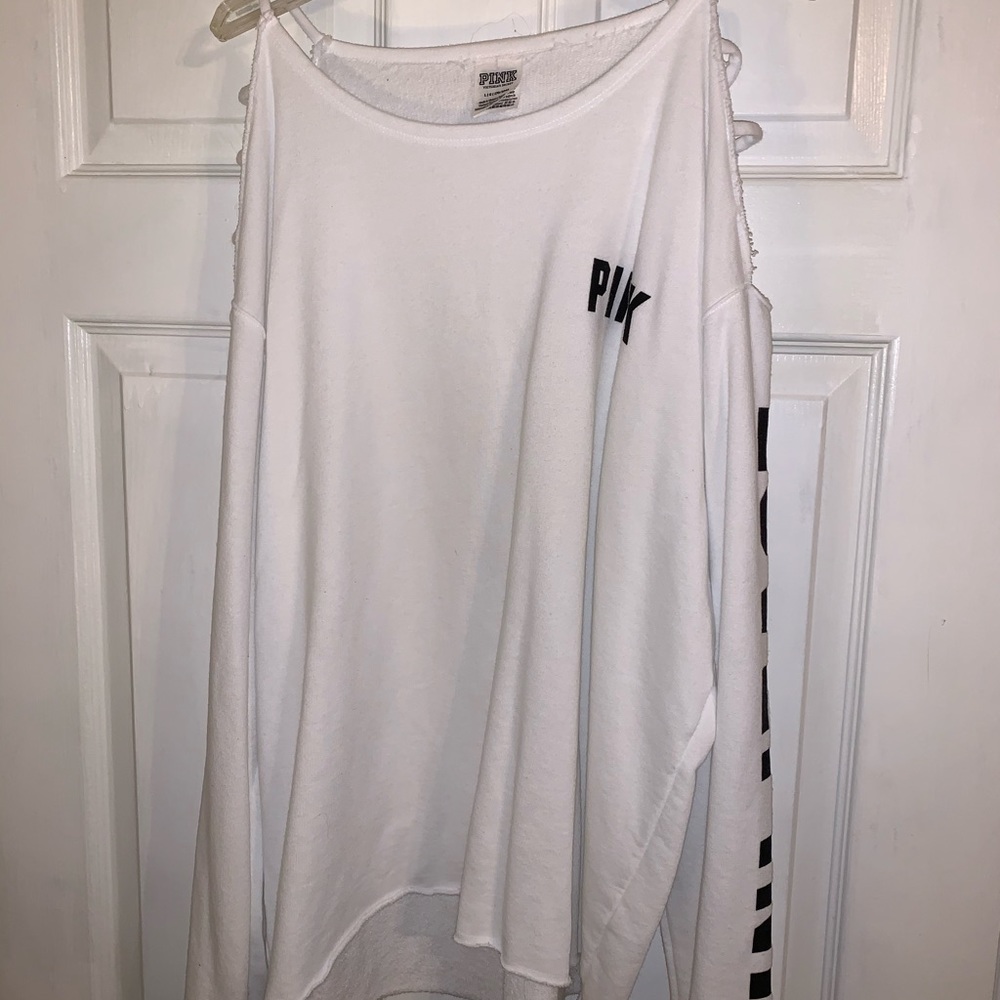 VS Pink Cold Shoulder Sweatshirt